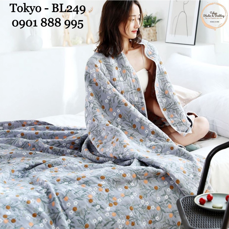 S63_Chăn Thu vải Xô Cotton Sợi tre Organic_Dòng Cao cấp siêu kháng khuẩn