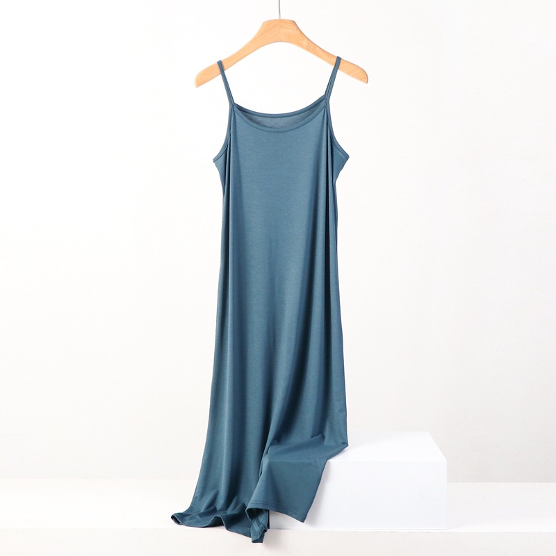Đầm Ngủ Cotton Dáng Rộng Màu Trơn Thoải Mái Thời Trang Mùa Hè Cho Nữ