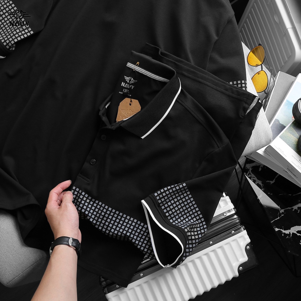 BIGSIZE NAM 80-140KG ÁO POLO HỌA TIẾT Ô VUÔNG 2BIG NAVY STAR