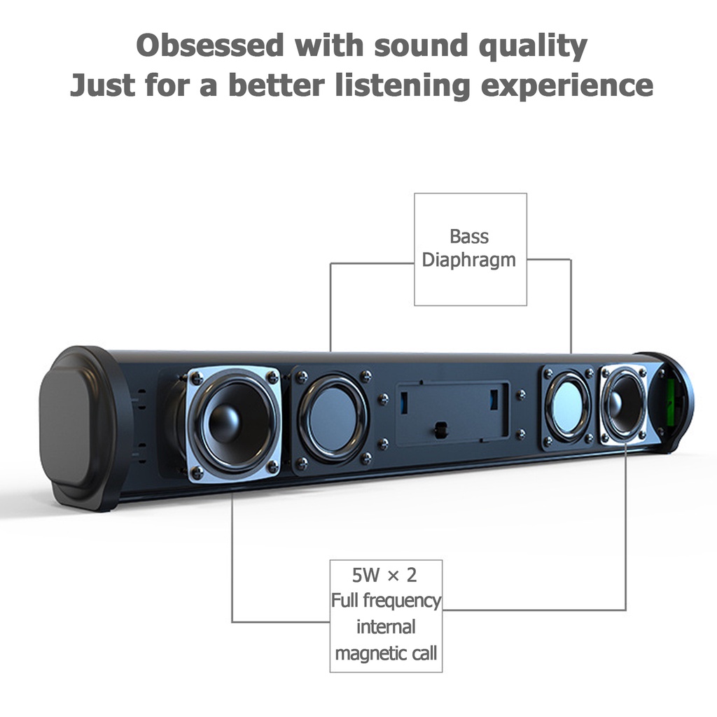 Loa bluetooth BS-10A ,Siêu Trầm Loa soundbar  Bluetooth 5.0, Có thể kết nối với điện thoại di động, máy tính, TV