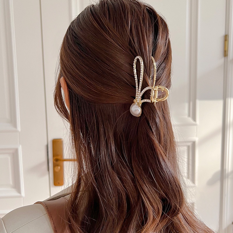 Kẹp Tóc Hình Tai Thỏ Đính Đá Thời Trang Hàn Quốc Dành Cho Nữ