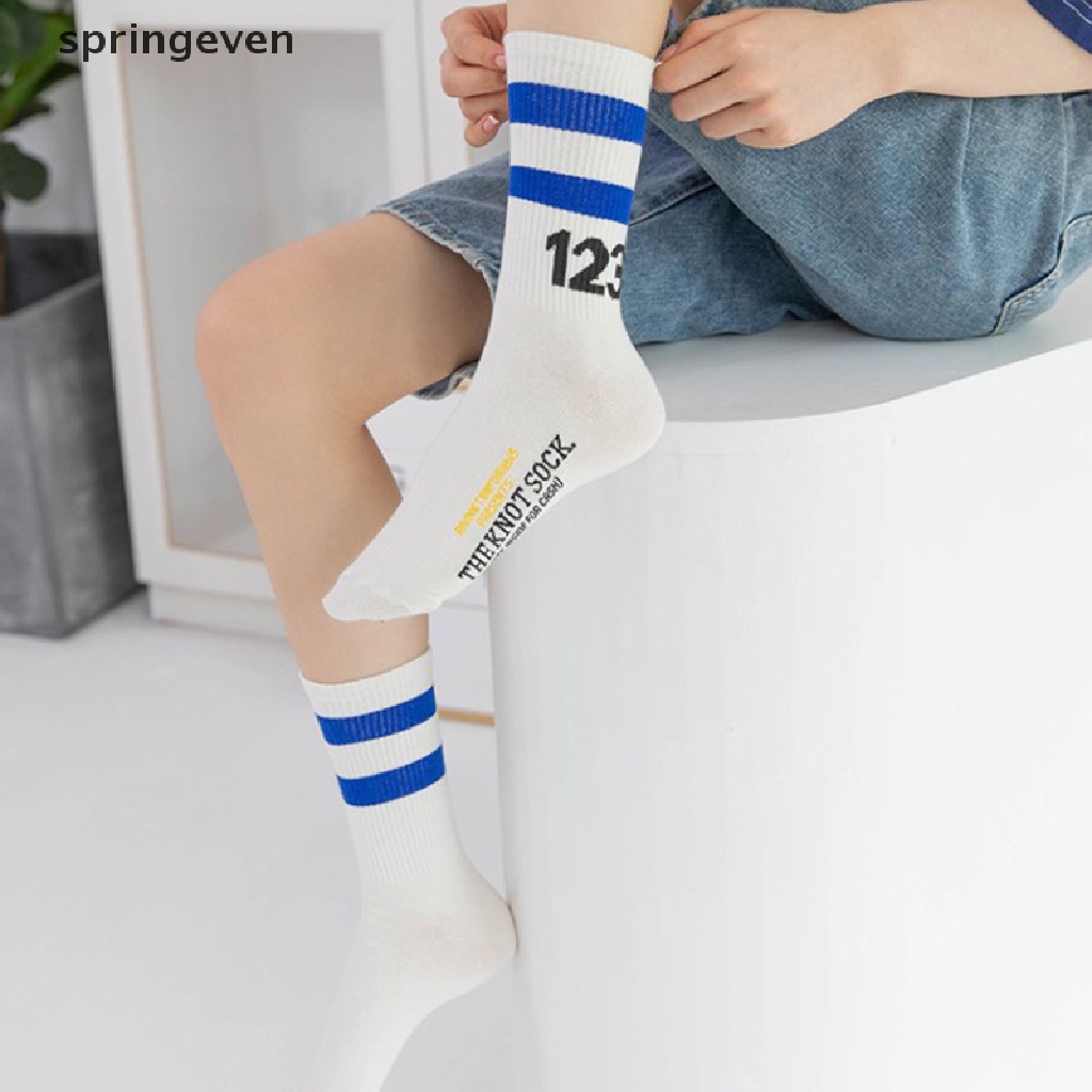 Vớ Cotton Ngắn Màu Trơn Họa Tiết Kẻ Sọc Thời Trang Xuân Hè Cho Nam Và Nữ