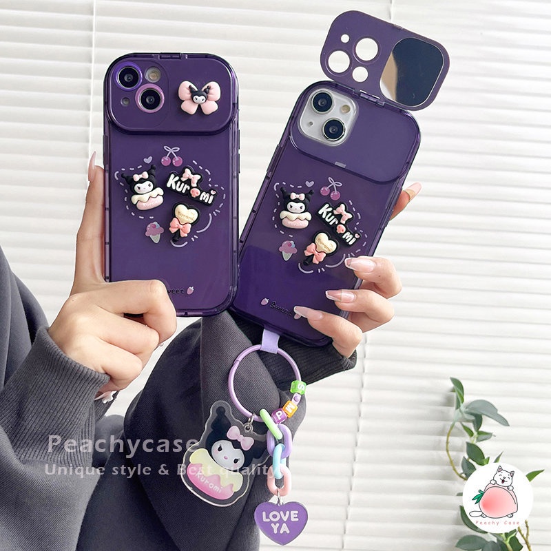 Ốp Điện Thoại TPU Mềm Có Gương Trang Điểm Hình Kouromi 3D Cho iPhone 14 13 12 11 Pro Max Xr Xsmax 13pro