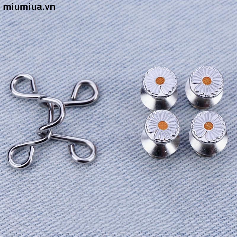 miumiuaNút Gài điều Chỉnh Thắt Lưng Quần Cho Nữ Thiết Kế Hình Hoa Cúc Dễ Thương Không Cần Đóng Đinh Có Thể Tháo Rời Tiện Dụng