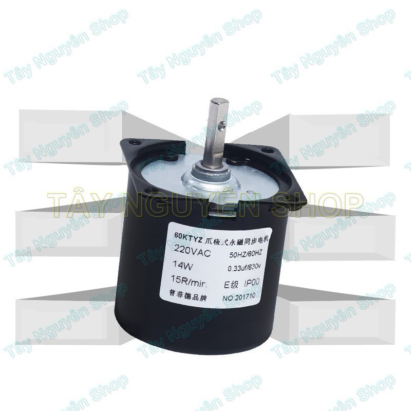 Động cơ giảm tốc 220v 14W 5 Vòng trên Phút - Động cơ giảm tốc 220v