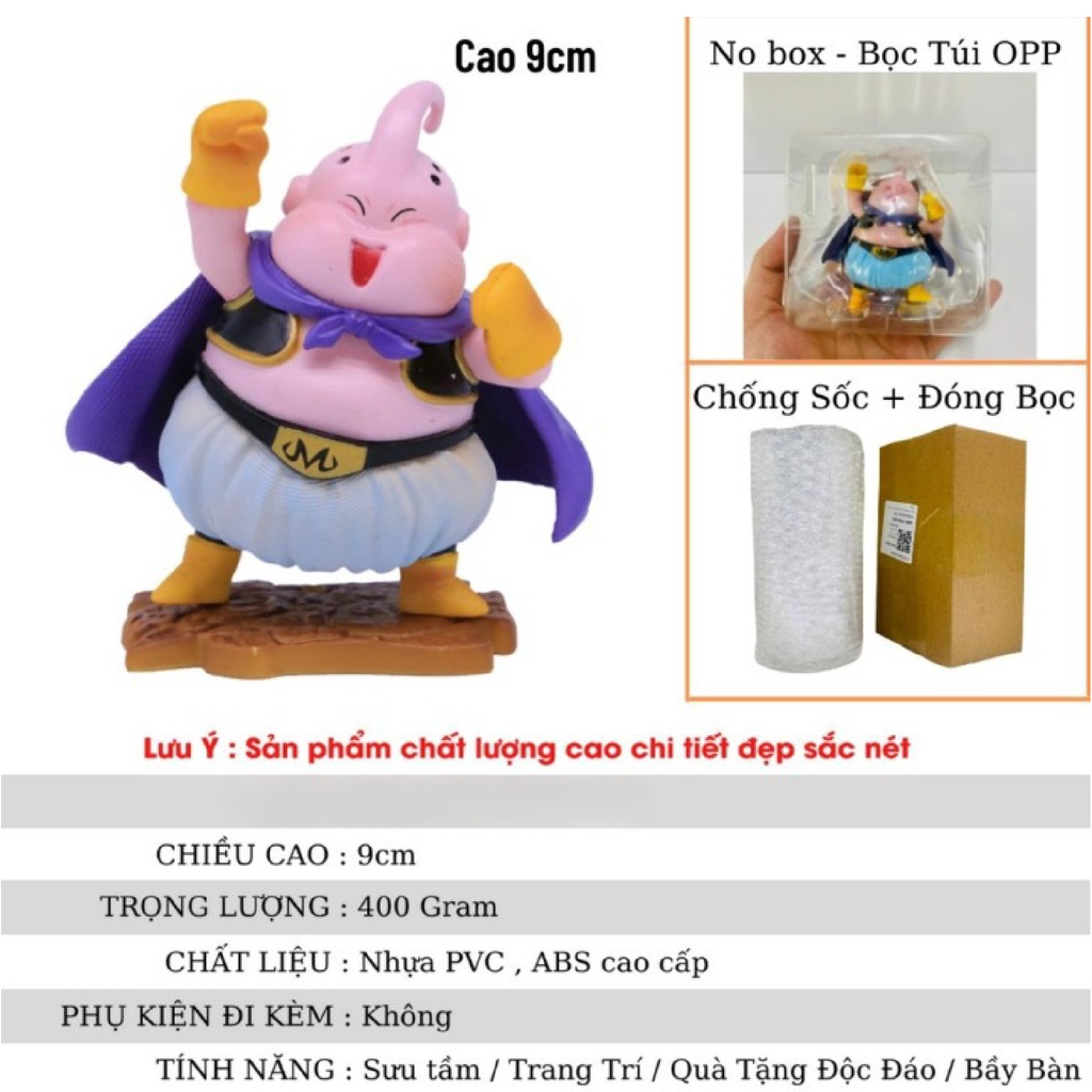 Mô hình Dragon ball Combo 8 Ma bư full các biến thể cao từ 7-10cm, figure anime dragon ball decor, 7 viên ngọc rồng