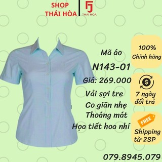 Thái Hoà Chính Hãng Áo sơ mi hoạ tiết hoa nhí vải mềm 143