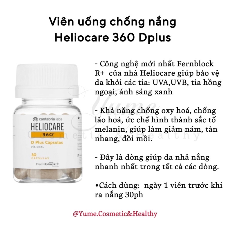 Viên uống chống nắng nội sinh 360 Heliocare