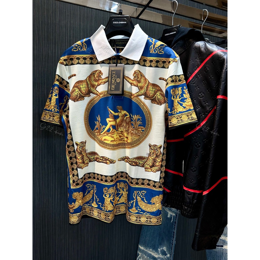 Áo polo Versace họa tiết Napleon LA 1-1 on web