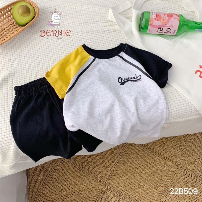 Bộ bé trai Bernie zaclang phối tay Original cho bé từ 8-22kg-22B509