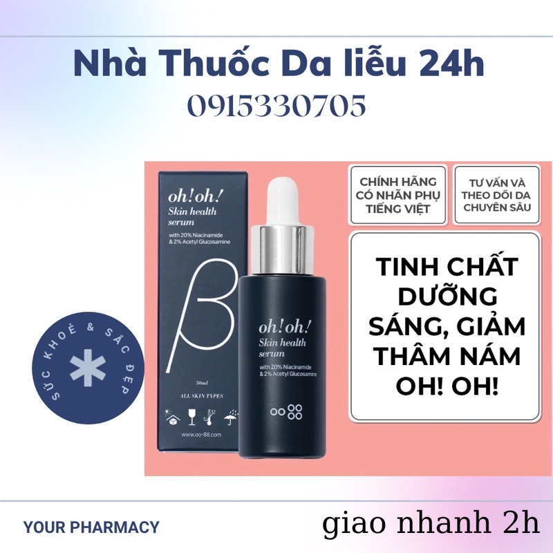 Serum Niacinamide 20% Oh!Oh! Oh Oh  10ml và 30ml dưỡng ẩm kiềm dầu, sáng da giảm thâm nám