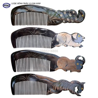 Lược sừng trâu 12 con giáp (Size: L - 18cm) Chăm sóc tóc và da đầu/ Quà tặng ý nghĩa