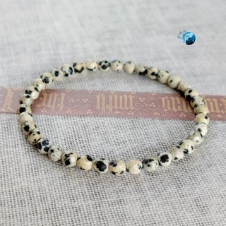 Vòng tay đá dalmatian jasper cắt giác 4mm