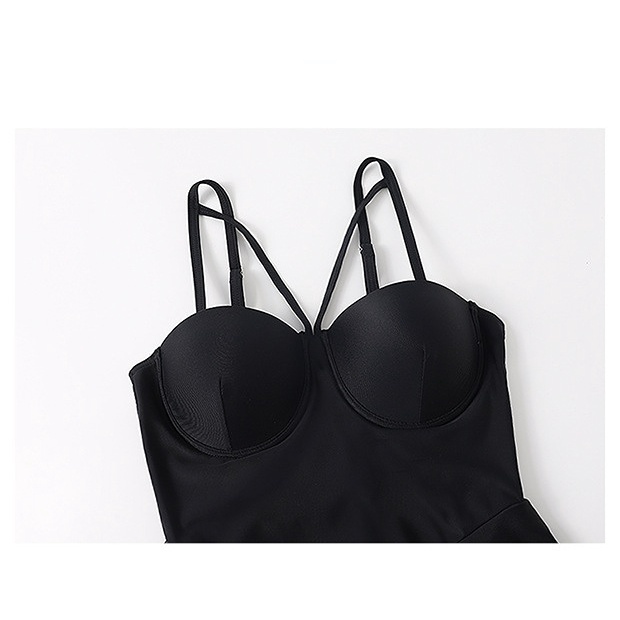 BBB Women's Two-piece Swimsuit Slim-fit Belly-covering Skirt-type with Boxer Long Sleeved Swimwear