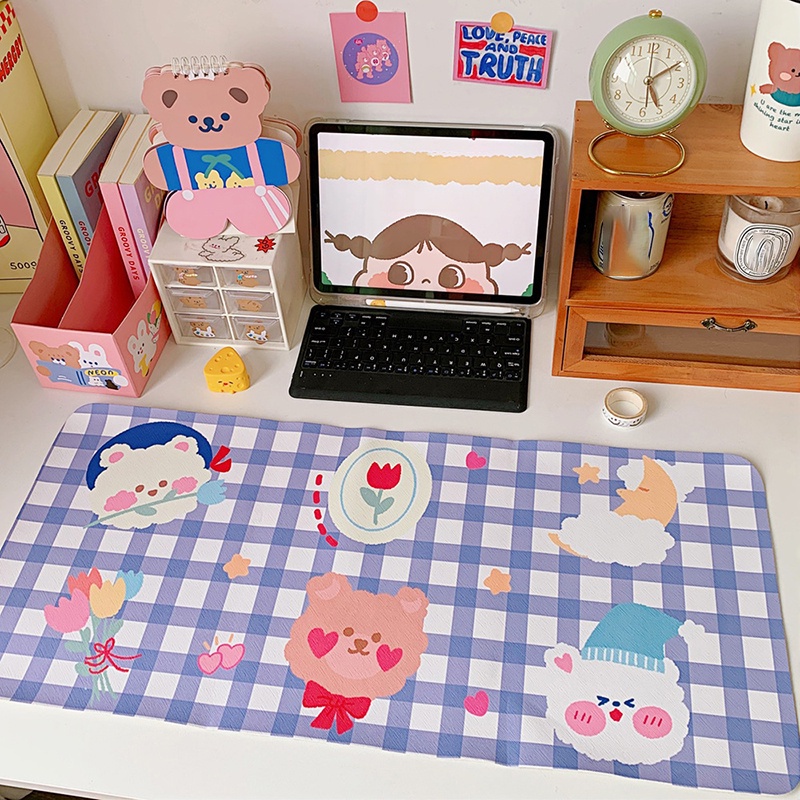 Tấm Lót Chuột Chơi Game Cỡ Lớn Chống Bỏng Họa Tiết Hoạt Hình Dễ Thương
