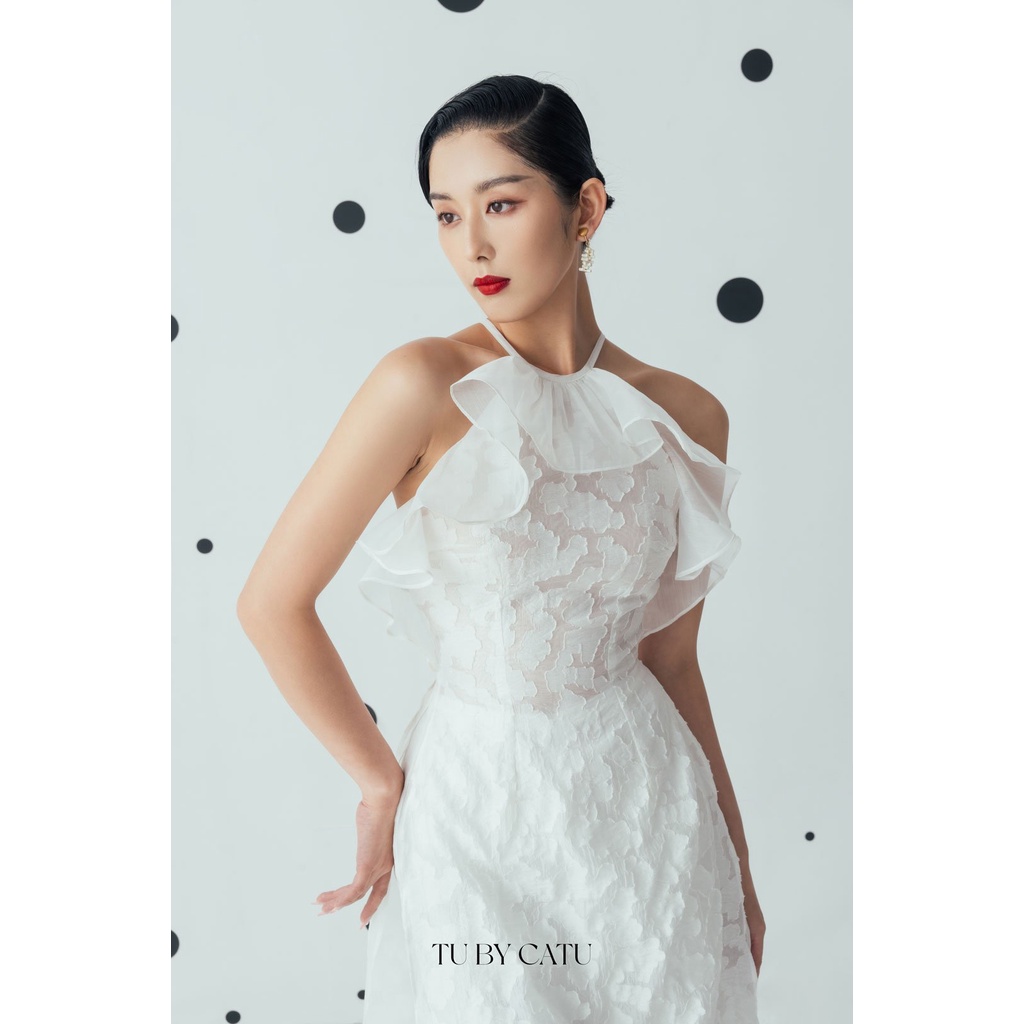 TUBYCATU | Áo dài Nhật Nguyệt (organza bèo cổ - không kèm quần)