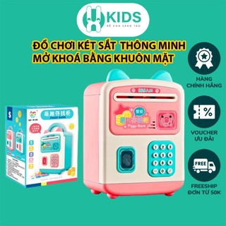Đồ chơi két sắt mini tiết kiệm tiền X KIDS mở khoá thông minh bằng mật mã, vân tay, khuôn mặt có nhạc cho bé