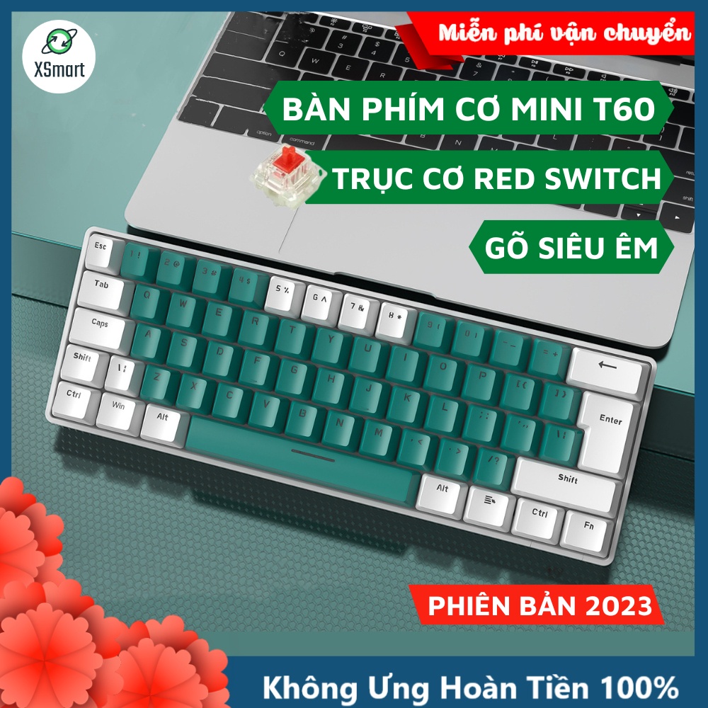 Bàn Phím Cơ RGB Led 18 Chế Độ Có Dây T60 Trục Cơ Red Switch Gõ Êm Giảm Ồn Dùng Cho Máy Tính/ Laptop/ PC