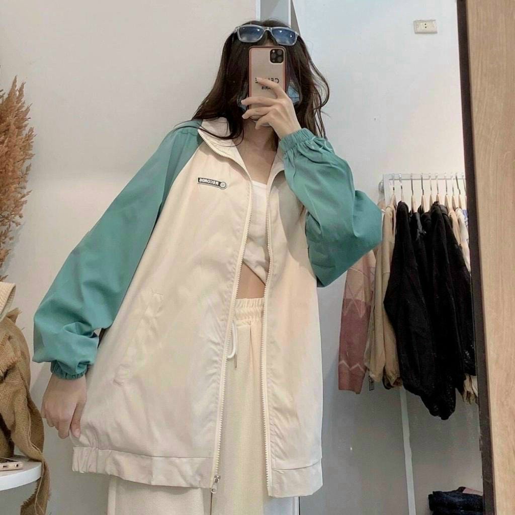 Áo khoác dù nam nữ unisex ulzzang phong cách phối tay màu