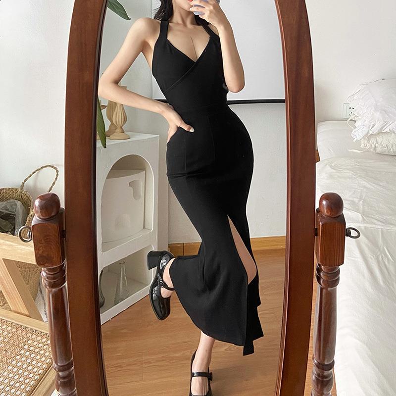 DUNEA Đầm Sát Nách Phối Bèo Thiết Kế Hở Lưng Quyến Rũ