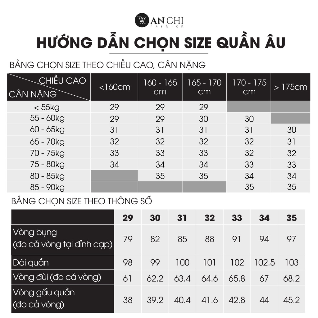 Quần Âu Nam Trung Niên ANCHI Màu Ghi Đậm Vải Tăm Ống Suông Rộng Công Sở Cao Cấp