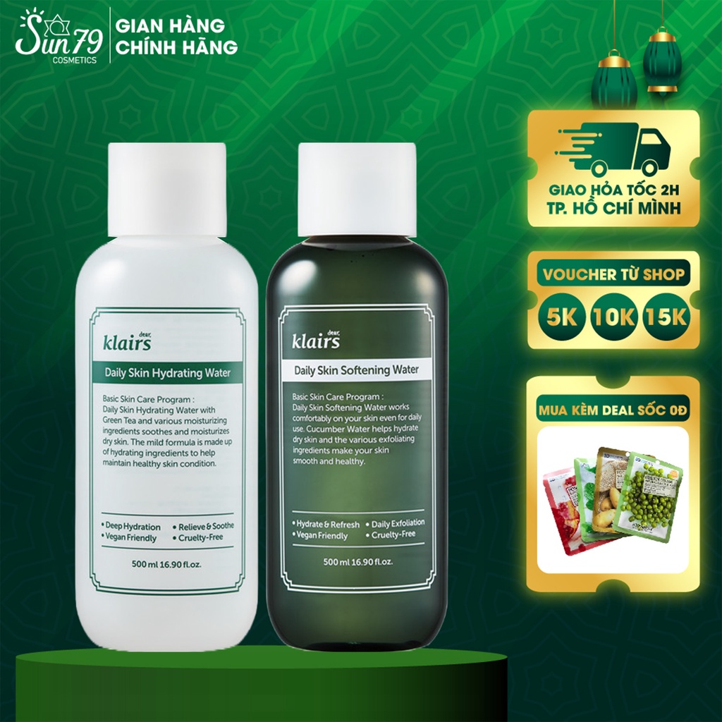 Nước Hoa Hồng Cấp Ẩm Sâu, Làm Dịu, Làm Mềm Da Và Hỗ Trợ Tẩy Tế Bào Chết Klairs Daily Skin Water 500ml