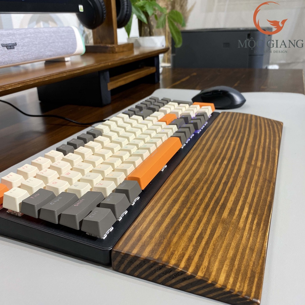 Kê Tay Bàn Phím Gỗ - Kê Tay Bàn Phím Cơ Full Size Chất Liệu Gỗ Thông Tự Nhiên