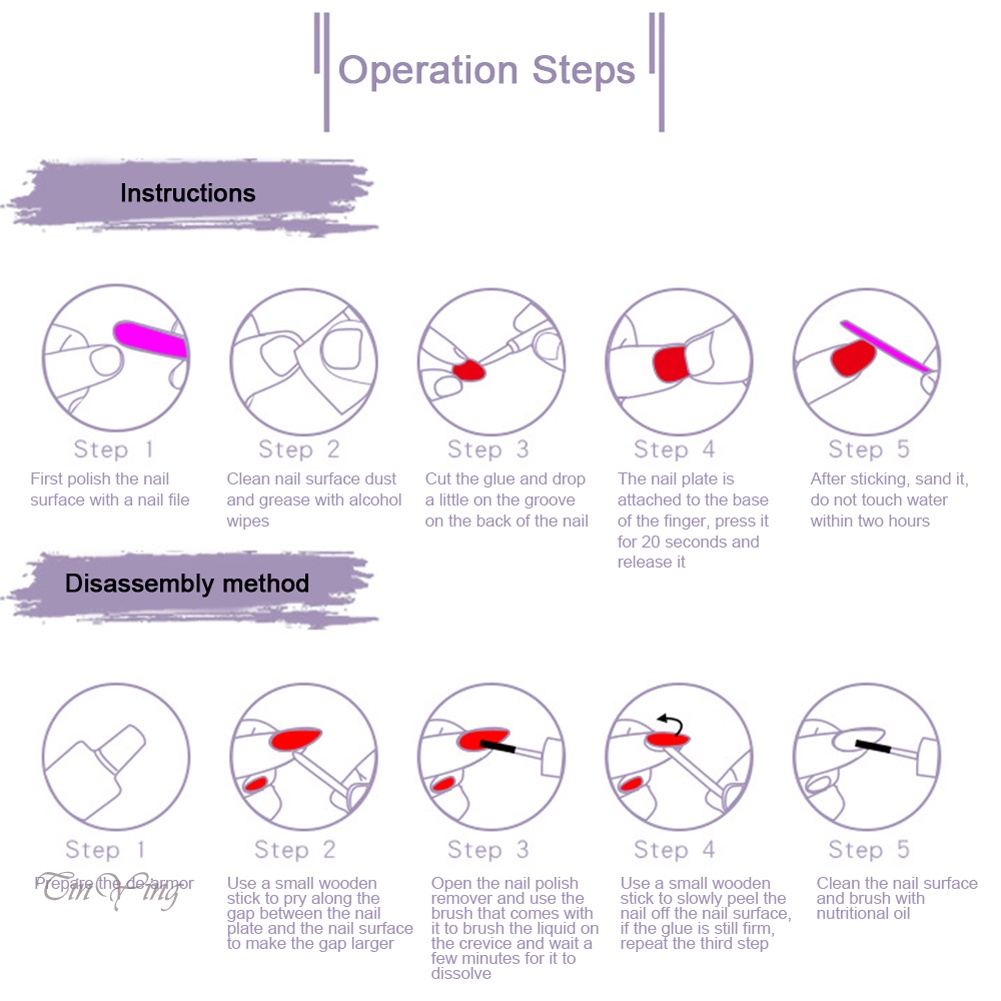 Bộ 24 móng tay giả GETNOIVAS ngắn đầu phẳng in họa tiết bướm lấp lánh xinh xắn DIY