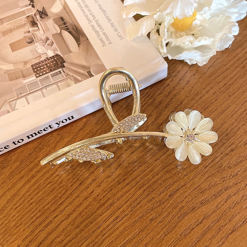 Kẹp Tóc Kim Loại Hình Cá Mập Đính Đá Opal Thời Trang Mùa Hè 2022