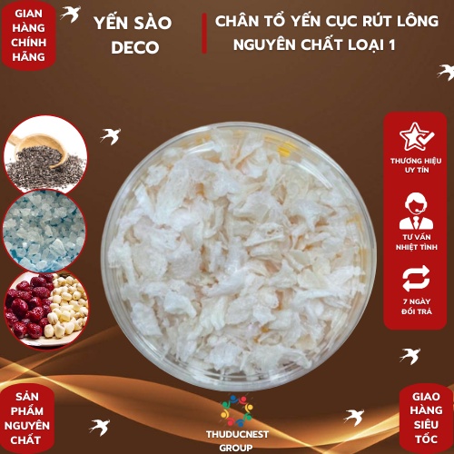 Chân cục tổ yến sào tinh chế rút lông nguyên chất ( 20gr-50gr-100gr ) - Yến Sào Deco