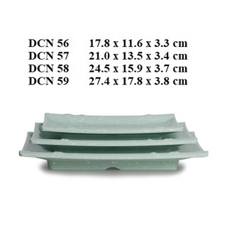 Dĩa chữ nhật nhựa Melamine vân đá ngọc