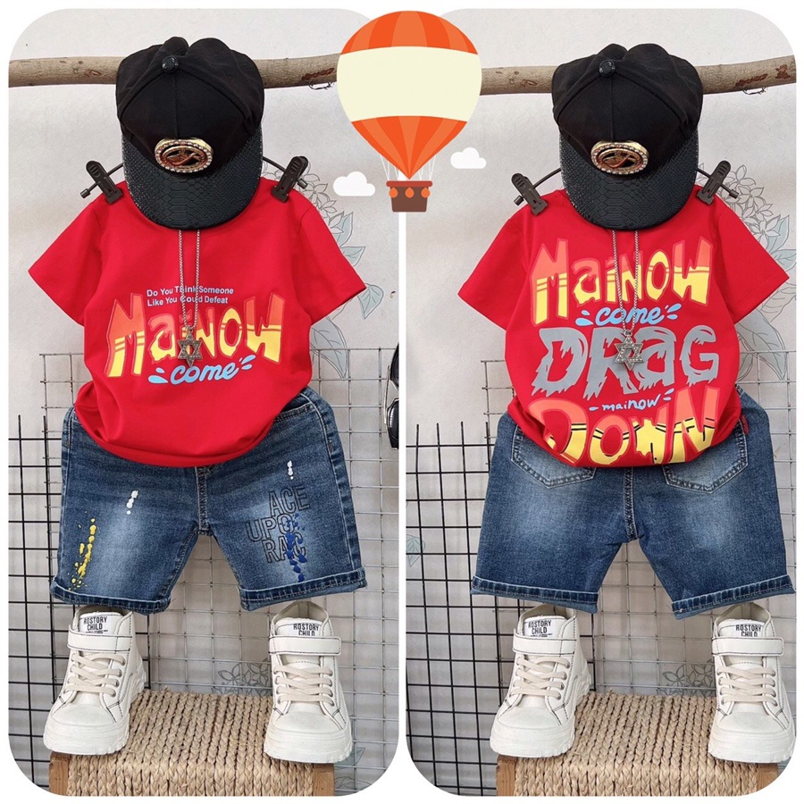 Quần áo bé trai, bộ jean mainow new sành điệu cho bé trai từ 12 đến 50 kg