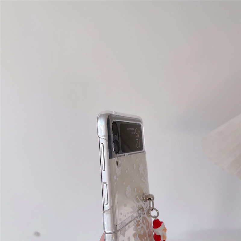 Ốp Điện Thoại Trong Suốt Trang Trí Hình Búp Bê Giáng Sinh Dễ Thương Cho Samsung Galaxy Z Flip 3 5G Z Flip 4 5G Samsung Galaxy Z Flip 5G ZFlip 4