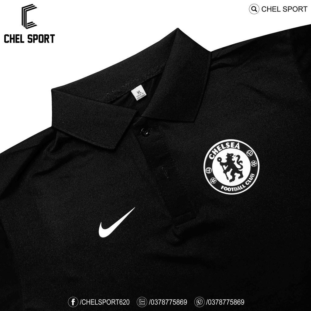 Áo polo logo thêu Chelsea 2rd 2023
