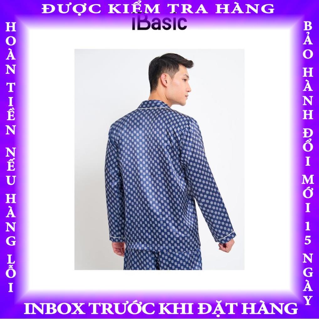 Bộ pyjama nam lụa Satin hoạ tiết icon iBasic HOMM016T và HOMM017B vandung