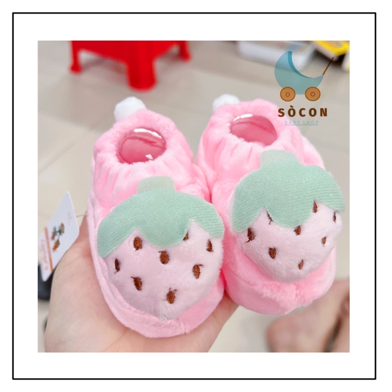 Tất / giày hình thú 3D chèn lục lạc cho bé 0 - 6 tháng