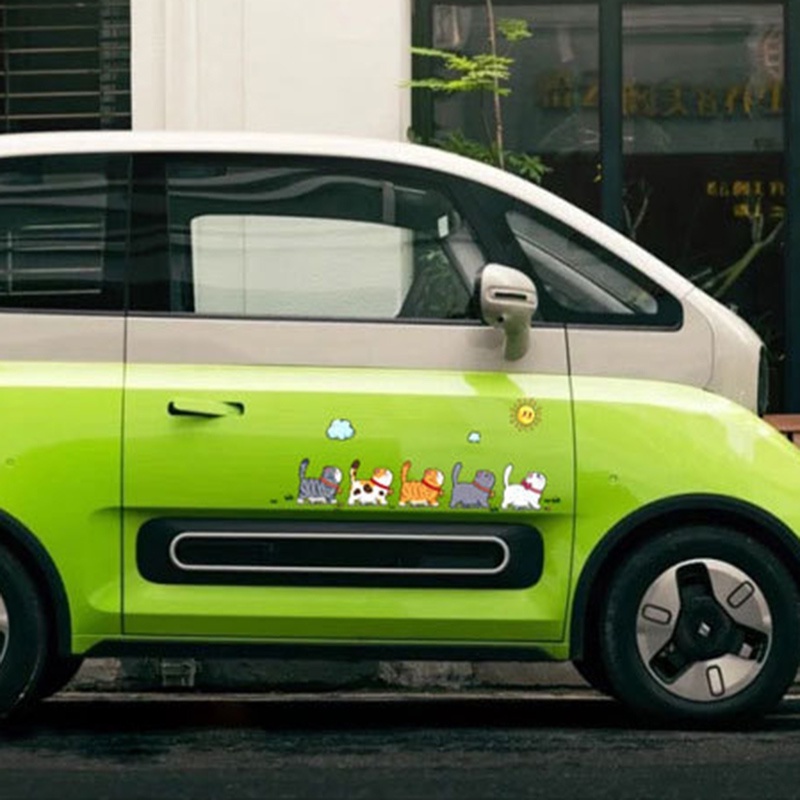 Đề Can Dán Trang Trí Xe Hơi Tự Dính Bằng PVC Chống Nước Hình Mèo Hoạt Hình Sáng Tạo
