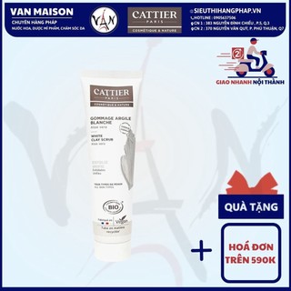 Tẩy tế bào chết đất sét trắng cattier gommage argile aloe vera dành cho mọi loại da 100ml - Van maison