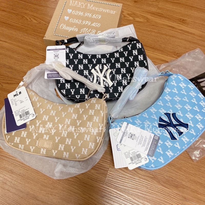-tqxk- -CHUẨN HÃNG- TÚI ĐEO VAI KẸP NÁCH MLB MONOGRAM HOBO FULL TAG tqxk TQXK