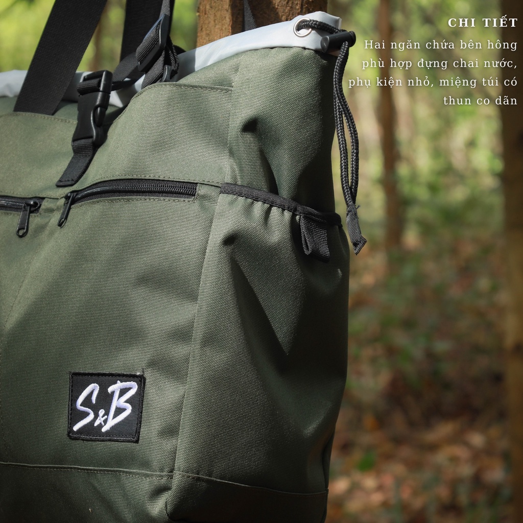 Ultility Tote Bag túi tiện lợi chính hãng thương hiệu S&B màu xanh (military green)
