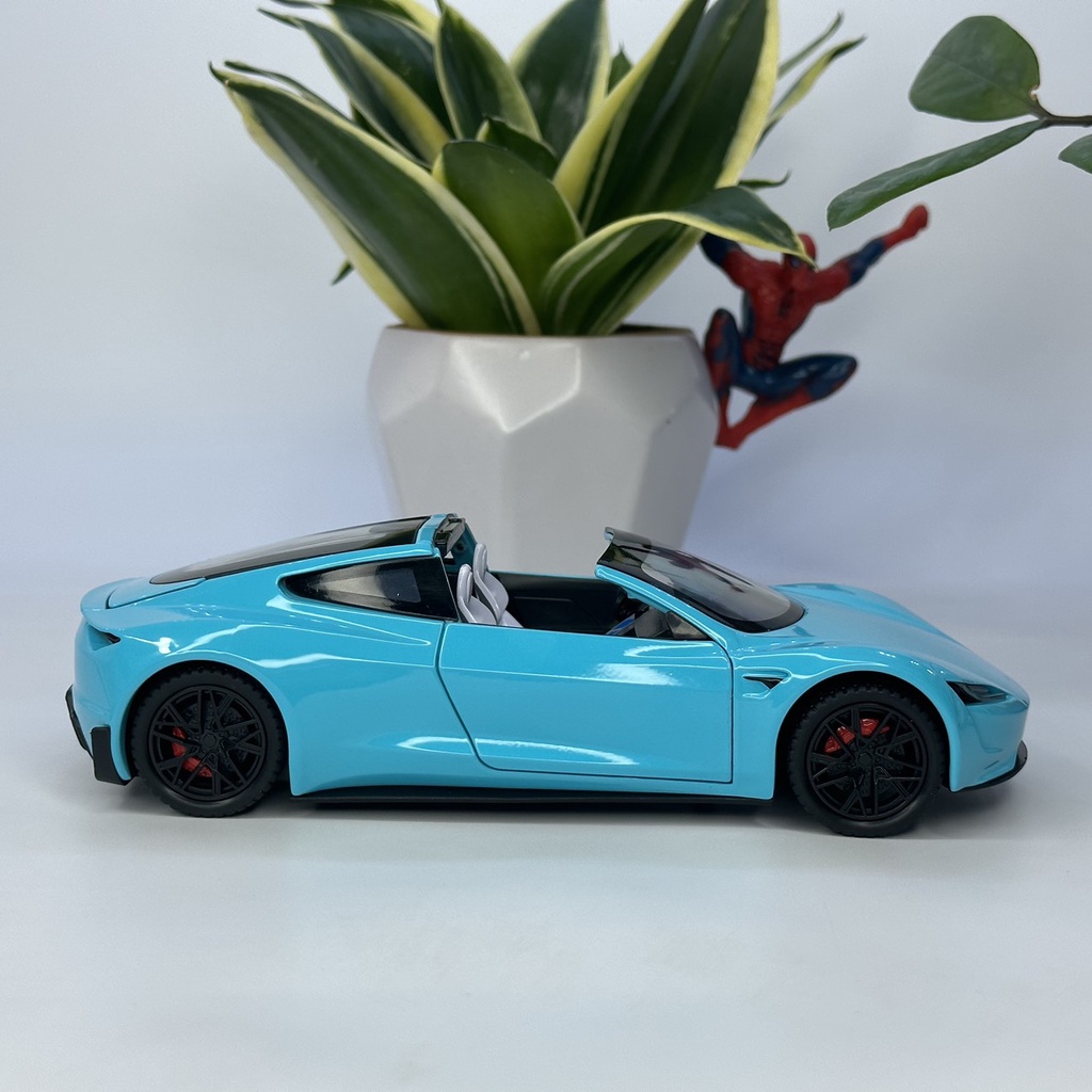Mô hình xe Tesla Roadster mui trần tỷ lệ 1:24 bằng kim loại chiếc xe thể thao nhanh nhất được Mỹ sản xuất