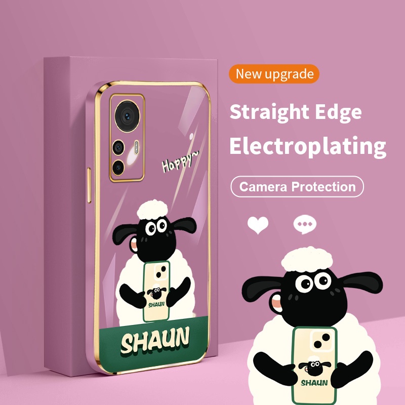 Ốp Điện Thoại Silicon Mềm Mạ Điện Hình Vuông Bảo Vệ Ống Kính Máy Ảnh Cho Xiaomi 12T Pro