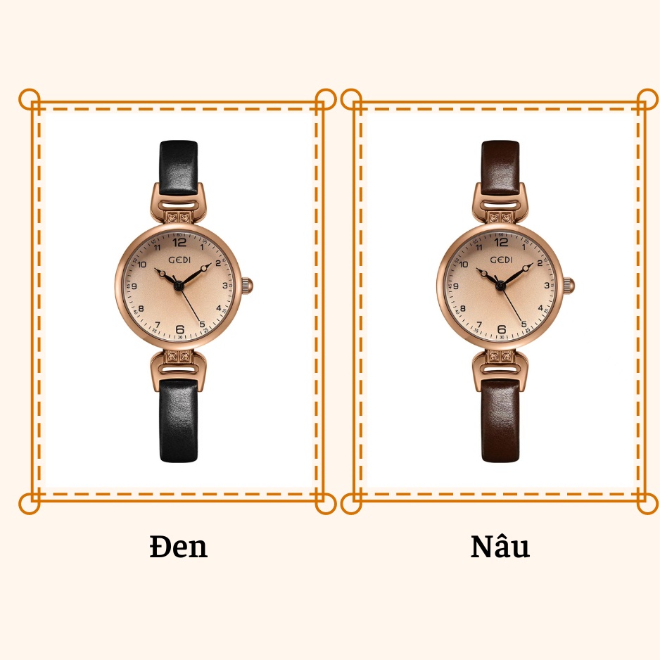 Đồng hồ nữ LaCy Watch đeo tay chính hãng mặt nhỏ chống nước dây da V16