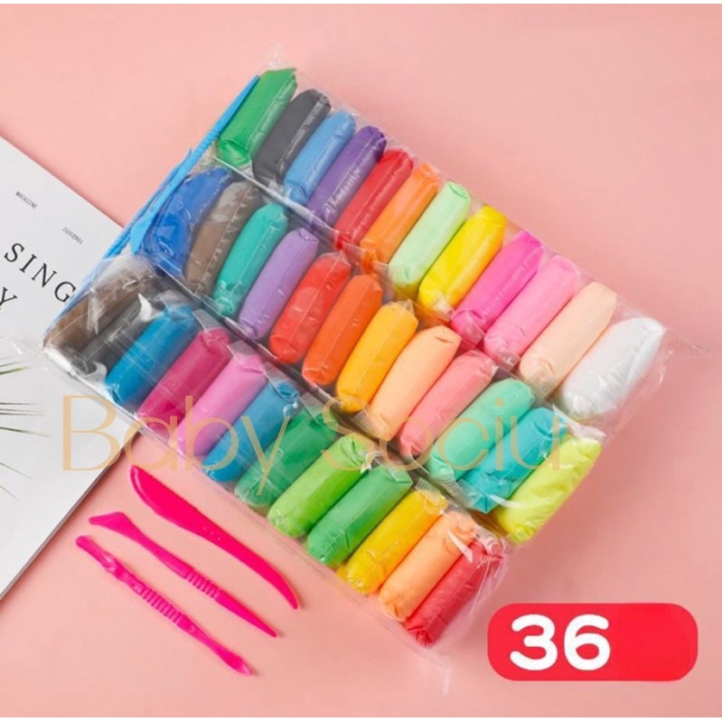 Chuyên sỉ - Combo 12/24/36/48 màu đất sét siêu nhẹ tự khô/An toàn/ không dính tay.