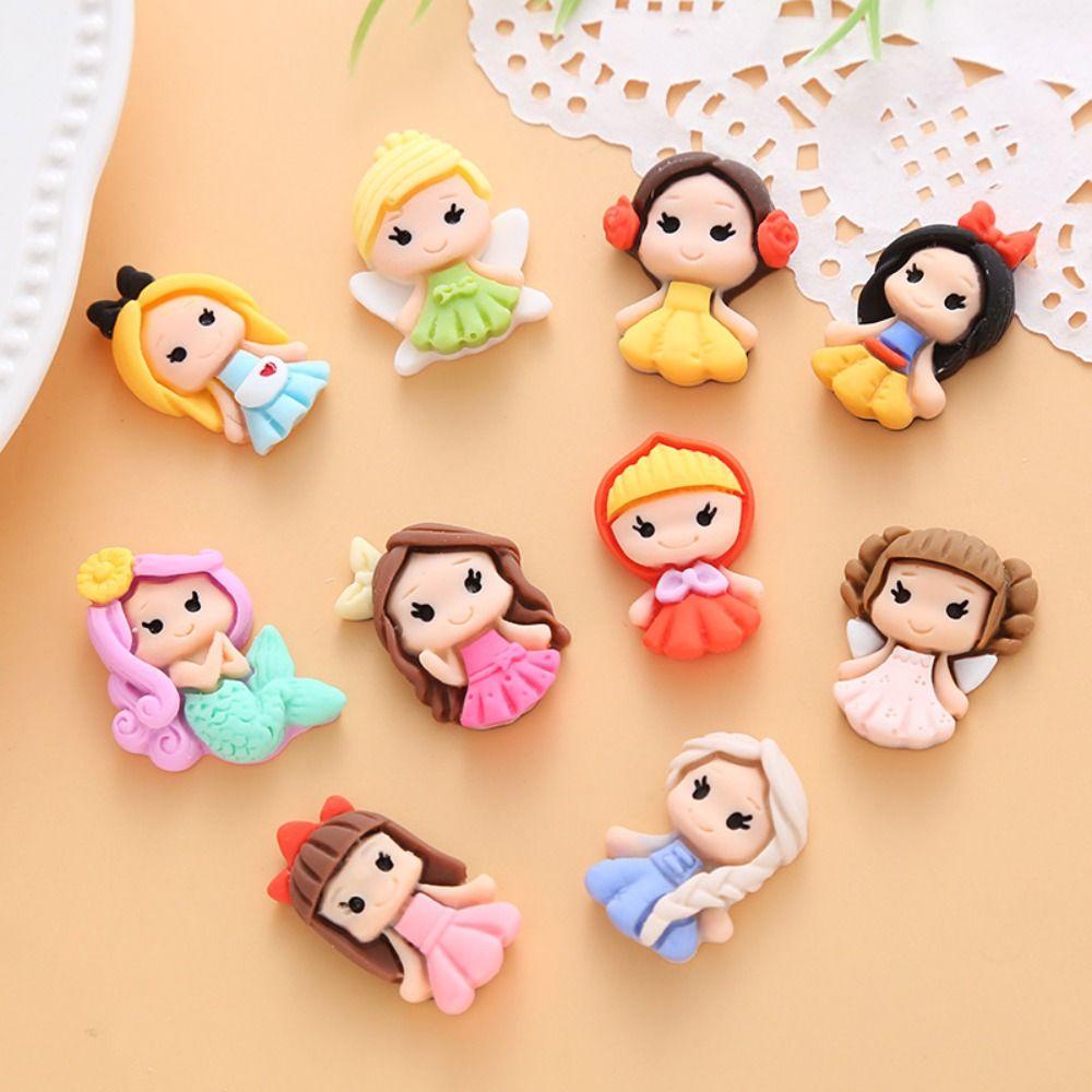 Set 10 Phụ Kiện Trang Trí Sổ Tay DIY Hình Công Chúa Dễ Thương Xinh Xắn