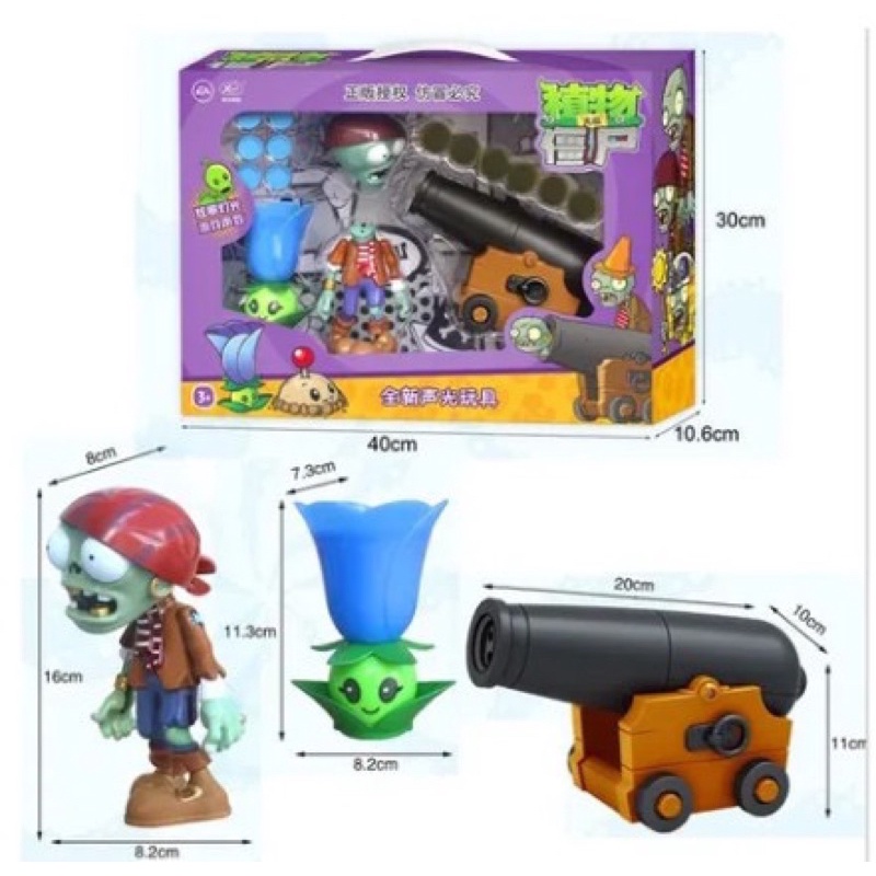 Bộ đồ chơi Plants vs zombies, đồ chơi trẻ em cây bắn zombies