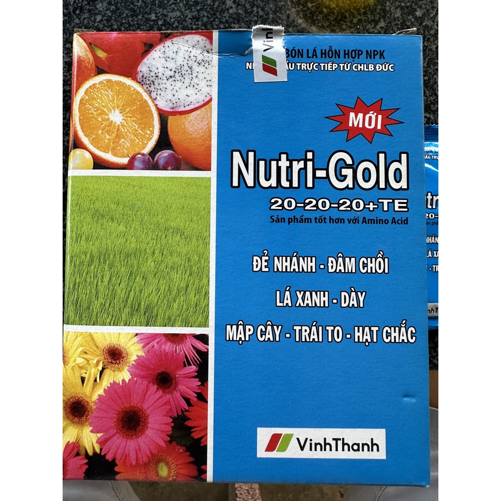 Phân bón lá Nutri Gold NPK Vĩnh Thạnh  20-20-20 + TE