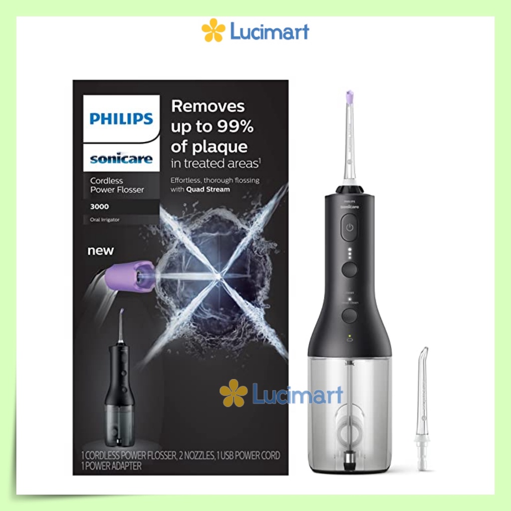Máy tăm nước Philips Sonicare Cordless Power Flosser 3000 [Hàng Mỹ]