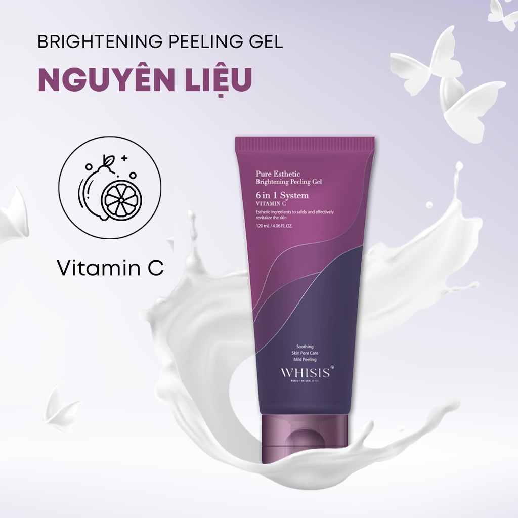 Combo 2 Tẩy Tế Bào Chết Da Mặt Vitamin C 6in1 Hàn Quốc WHISIS Pure Esthetic Brightening Peeling Gel Sáng Đều Màu Da