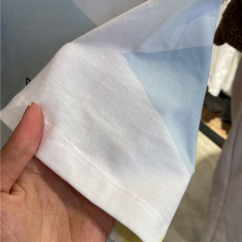 Áo Thun Thể Thao Adidas 100% Cotton Ngắn Tay Phối Màu Tương Phản Cá Tính Cho Nữ